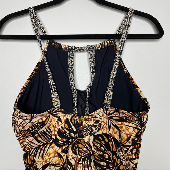 Amoressa Dijon Ghost One Piece Swimsuit High Neck In Curry Size 12 - Picture 7 of 7